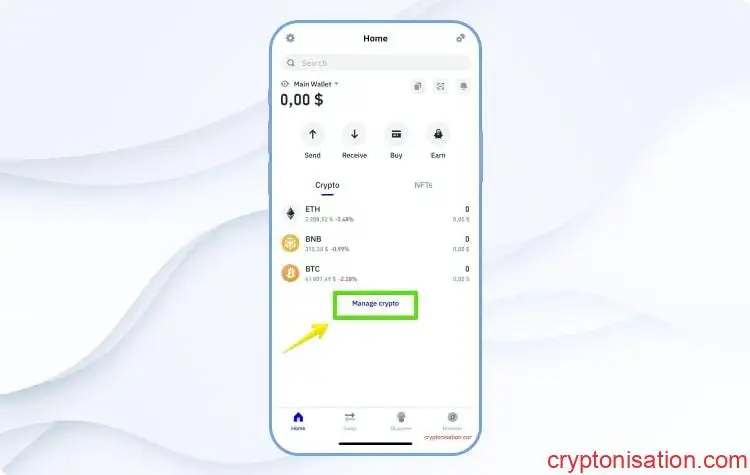 Gestionar criptomonedas
