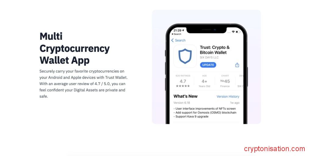 Aplikacja Trust Wallet na urządzenia z systemem Android i iOS