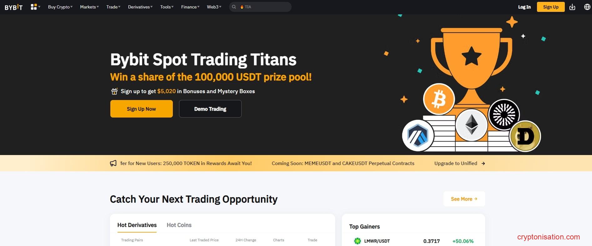 Site-ul oficial al Bybit