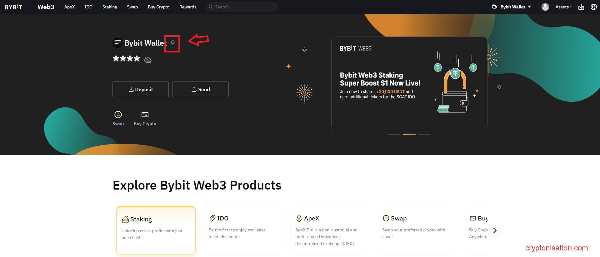 Unde puteți vedea adresa Bybit Wallet