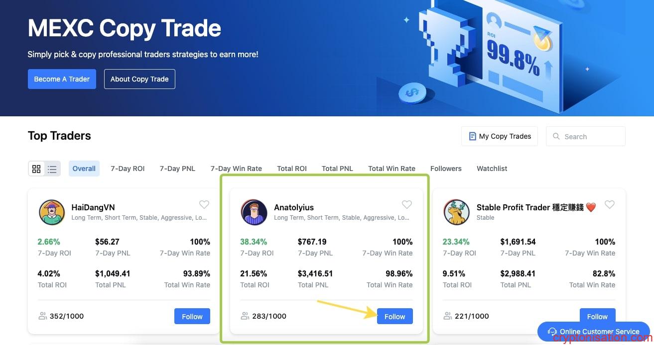 Copy Trading Sayfası