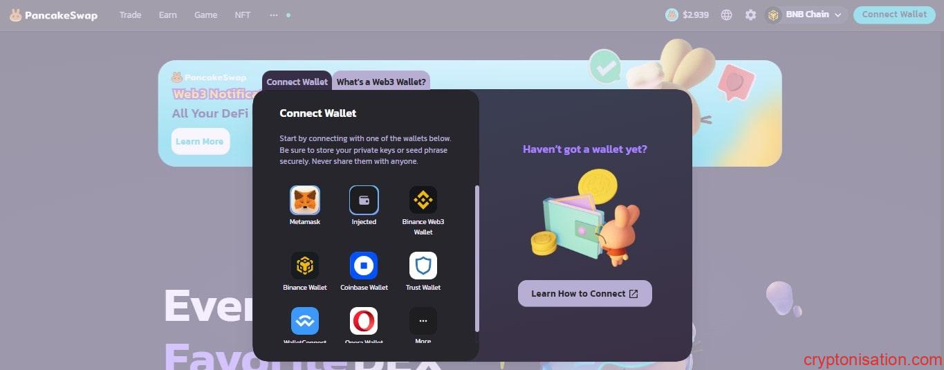 Borsaya Cüzdan Bağlama Menüsü Connect Wallet