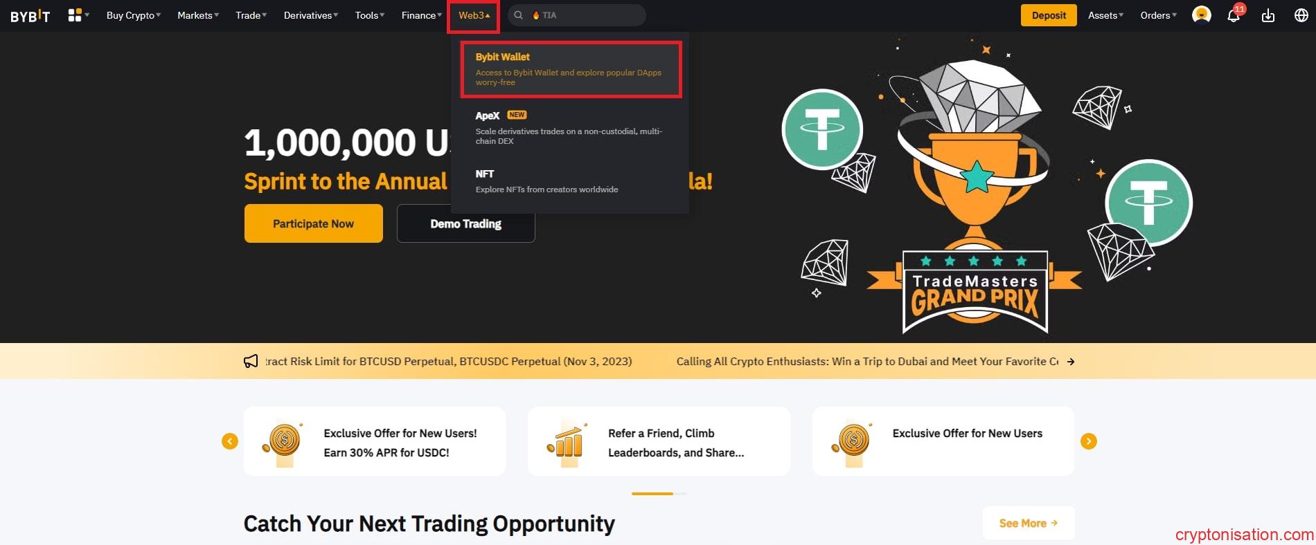 Bybit Wallet sekmesi