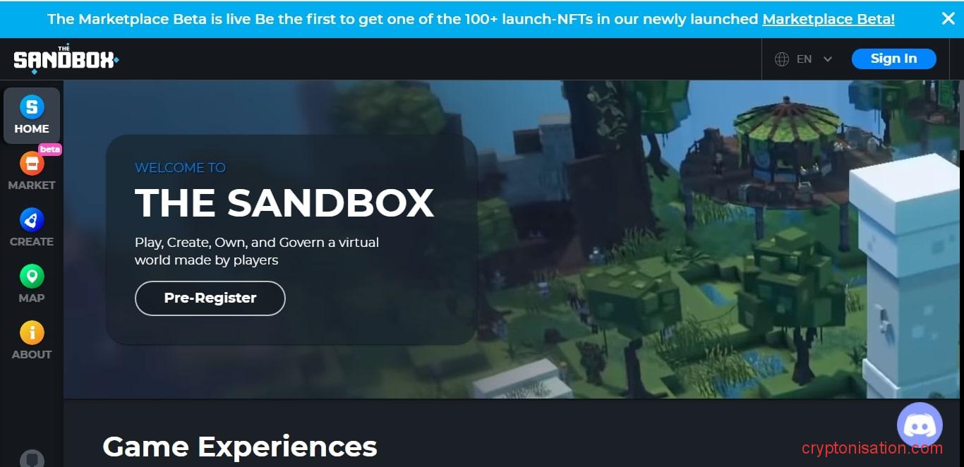 Игровая платформа The Sandbox