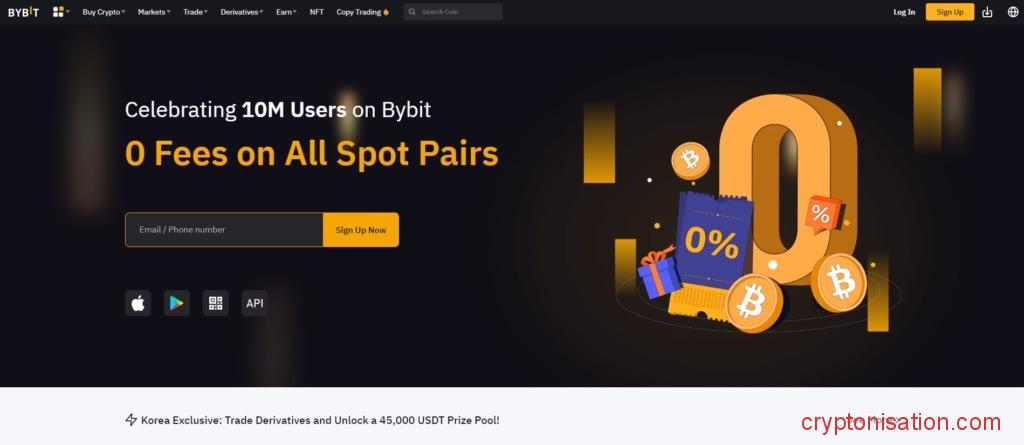 Главная страница Bybit