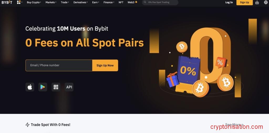 Главная страница биржи Bybit