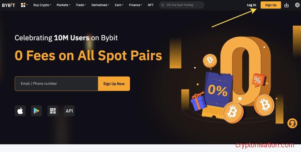 Вход на биржу Bybit