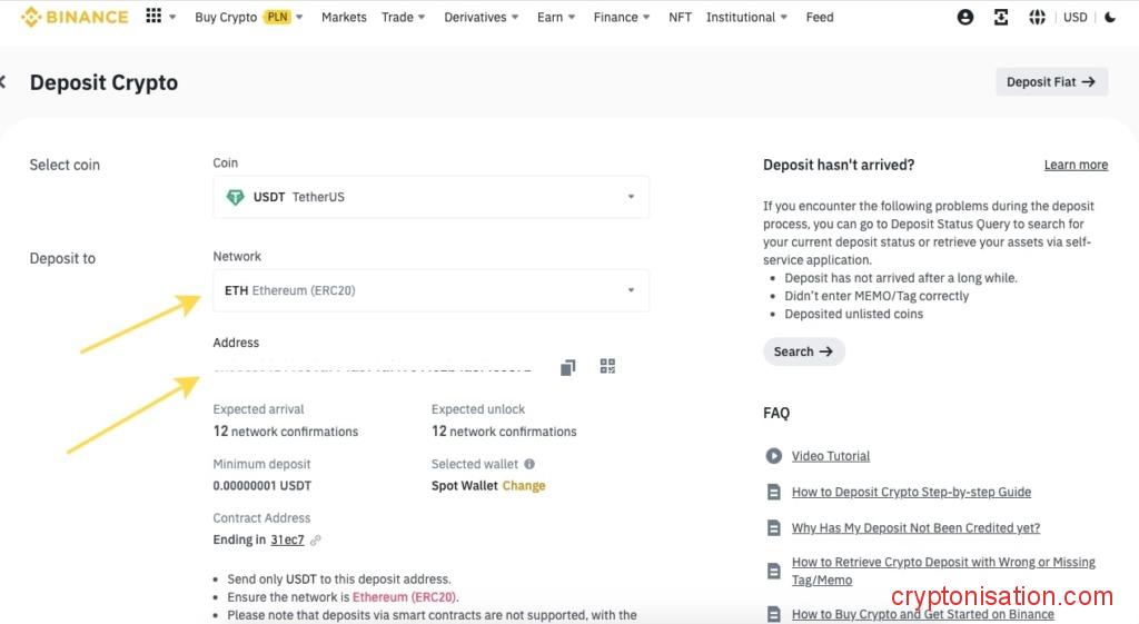 Адрес для перевода USDT ERC20