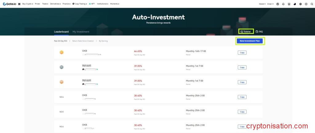 Página de Auto-Investment