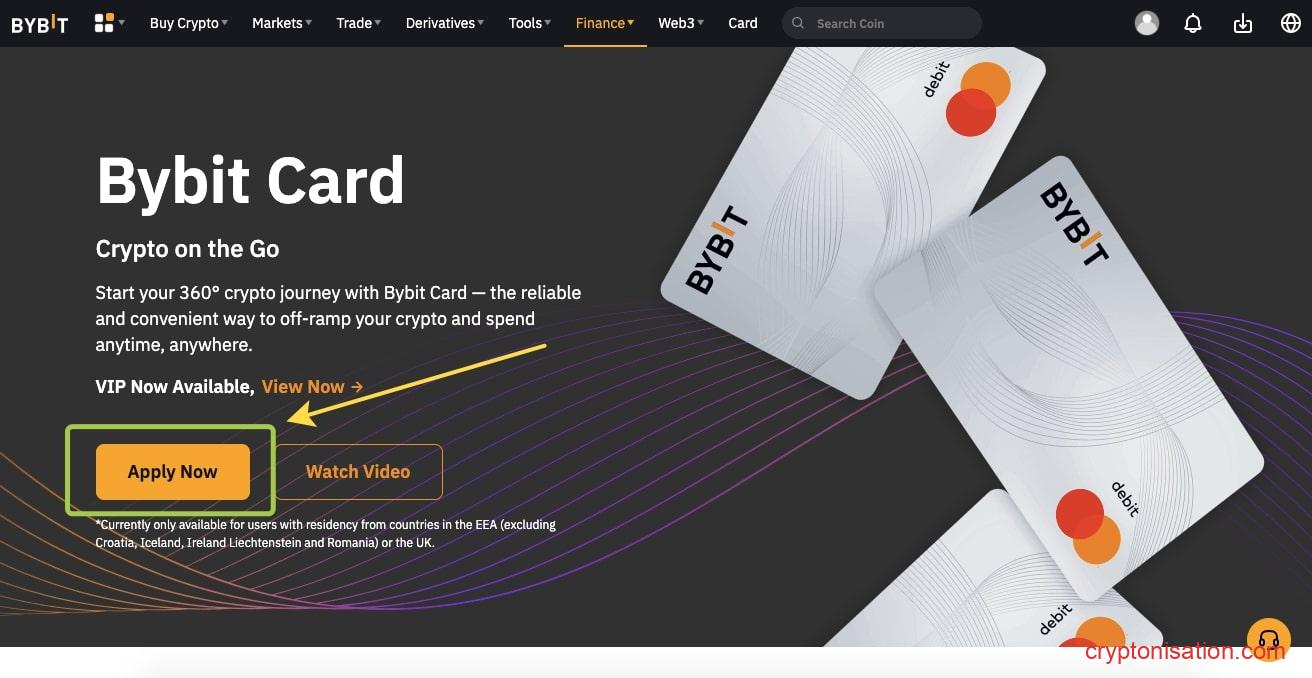 Подача заявки на получение Bybit Card