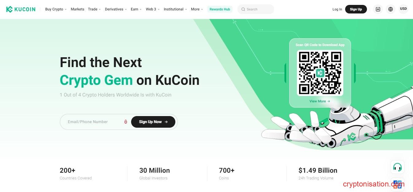 Главная страница KuCoin